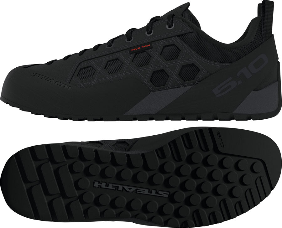 Five Ten Guide Tennie Flat Shoes - Men's, Core Black/Carbon/Core Black, 9 - Flat Shoe - Guide Tennie Flat Shoes - Men's, Core Black/Carbon/Core Black