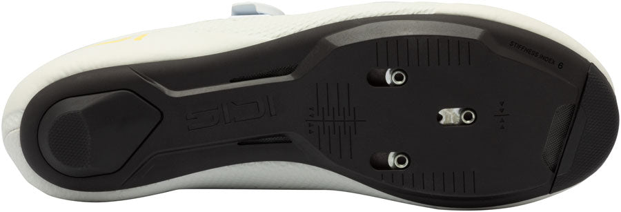SIDI Fast 3 Road Cycling Shoe - Ice White Bright Yellow, 42 - Road Shoes - Fast 3 Road Cycling Shoe - Ice White Bright Yellow