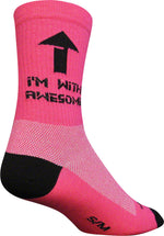 SockGuy Crew I'm With Awesome Socks - 6", Pink, Small/Medium MPN: CRAWE UPC: 875621000452 Sock Crew Socks