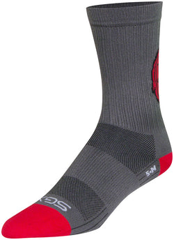 SockGuy SGX Rise and Grind Socks - 6", Gray, Small/Medium - Sock - SGX Socks