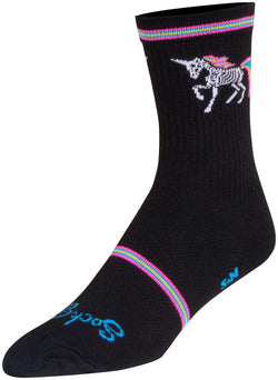 SockGuy Dark Magic Crew Socks - 6", Black/Multi, Small/Medium - Sock - Crew Socks