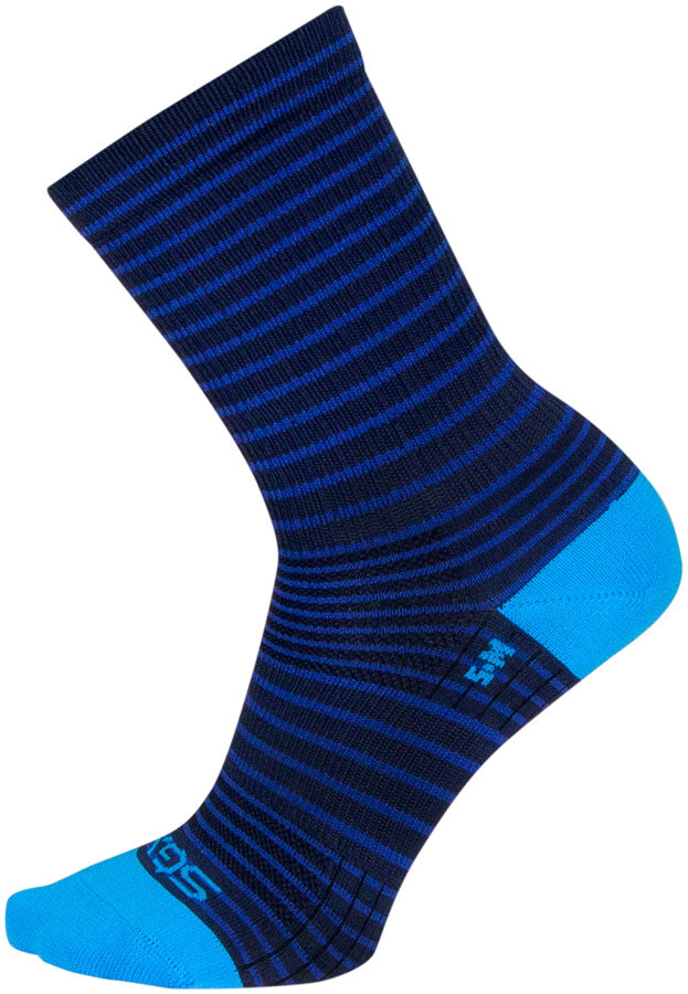 SockGuy Navy Stripes SGX Socks - 6", Navy, Large/X-Large - Sock - SGX Socks