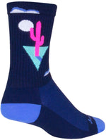 SockGuy Crew Cactal Socks - 6", Blue, Large/X-Large - Sock - Crew Socks