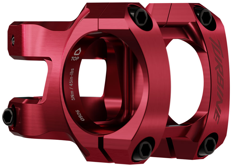RaceFace Turbine Stem - 40mm, 35mm Clamp, +/-0, 1 1/8", Red MPN: 947-00-021-02 UPC: 821973517056 Stems Turbine Stem