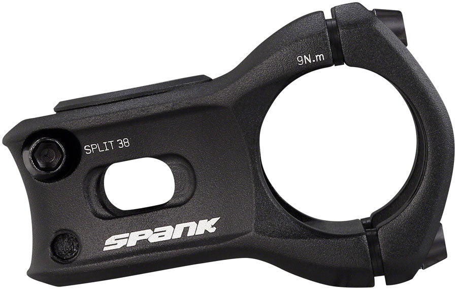 Spank Split Stem - 38mm, 31.8 Clamp, +/-0, 1 1/8", Aluminum, Black - Stems - Split Stem