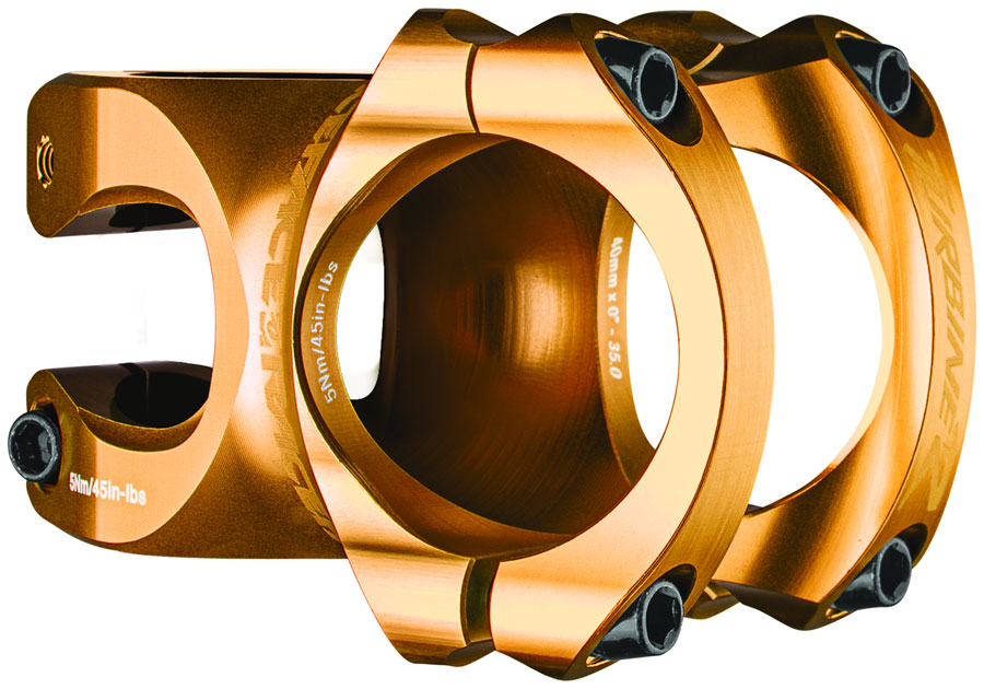 RaceFace Turbine R 35 Stem - 32mm, 35mm Clamp, +/-0, 1 1/8", Gold MPN: ST17TURR3532X0KGLD UPC: 821973378015 Stems Turbine R 35 Stem