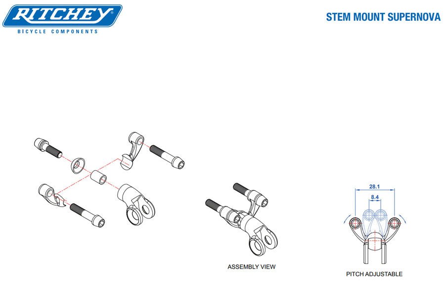 Ritchey Universal Stem Face Plate Accessory Mount: Supernova, Black MPN: 31005317001 UPC: 796941316934 Light Part Universal Stem Accessory Mounts