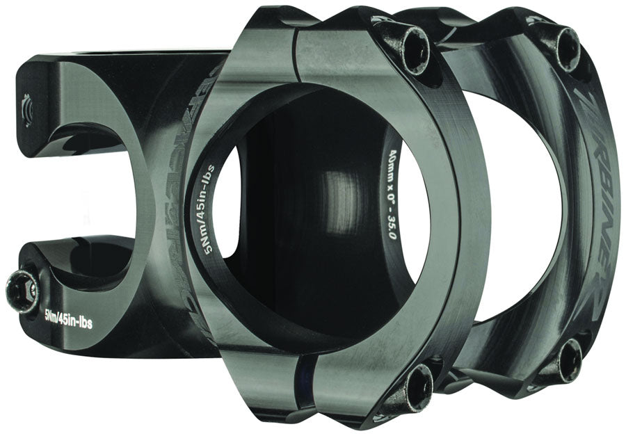 RaceFace Turbine R 35 Stem - 40mm, 35 mm Clamp, +/-0, 1 1/8", Black MPN: ST17TURR3540X0BLK UPC: 821973309668 Stems Turbine R 35 Stem