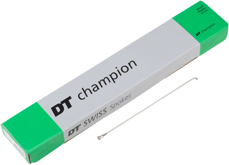 DT Swiss Champion Spoke: 2.0mm, 295mm, J-bend, Silver, Box of 100 MPN: SCH020295N0100 Spoke, Bulk Champion 2.0 Silver Spokes Box of 100