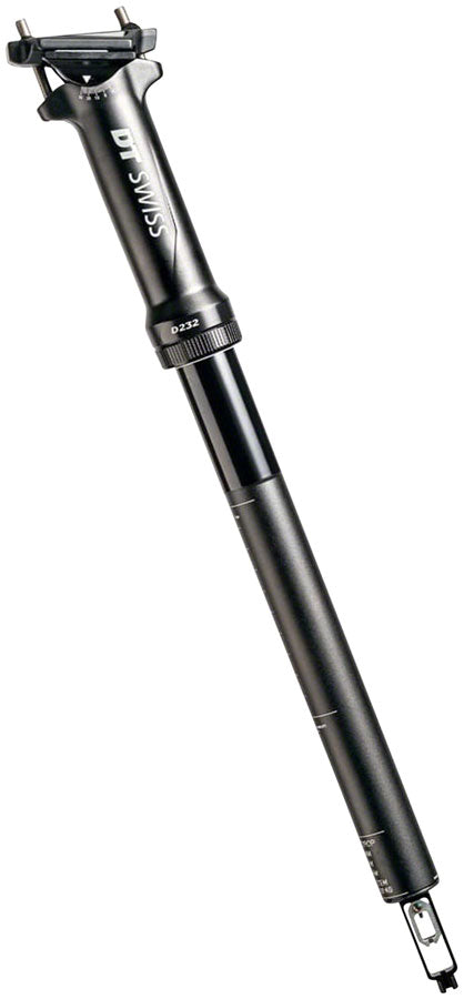 DT Swiss D 232 One ドロッパーシートポスト 60mmトラベル DT Swiss D 232 Dropper Seatpost - 30.9, 60mm, Black, L1 Trigger HB