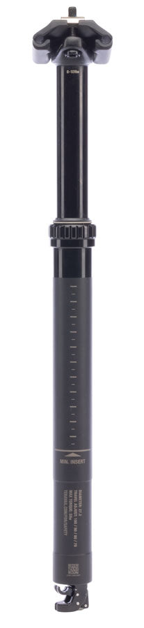 Teravail Telec Dropper Seatpost - 27.2 x 380mm, 100mm Travel, Black, No Remote - Dropper Seatpost - Telec 27.2 Dropper Post