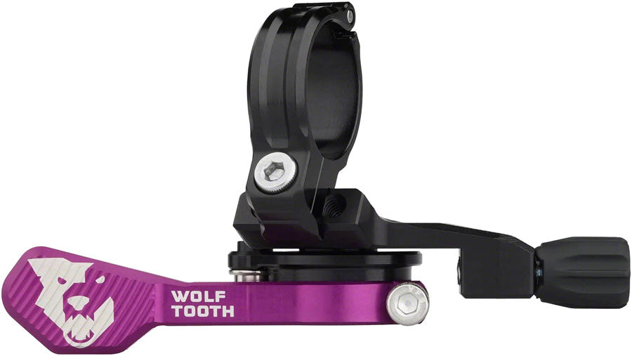 Wolf Tooth ReMote Pro Dropper Post Lever - 22.2mm Clamp, Ultraviolet Purple MPN: REMOTE-PRO-PRU UPC: 810159401197 Dropper Seatpost Remote ReMote Pro Dropper Post Lever