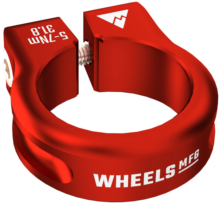 Wheels Manufacturing Seatpost Clamp - 31.8mm, Bolt-On, Red