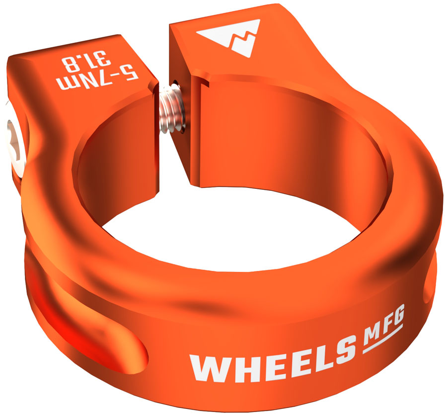 Wheels Manufacturing Seatpost Clamp - 31.8mm, Bolt-On, Orange