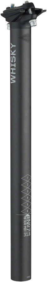 WHISKY No.7 Carbon Seatpost - 31.6 x 400mm, 0mm Offset, Matte Carbon UPC: 708752132887 Seatpost No.7 Carbon Seatposts