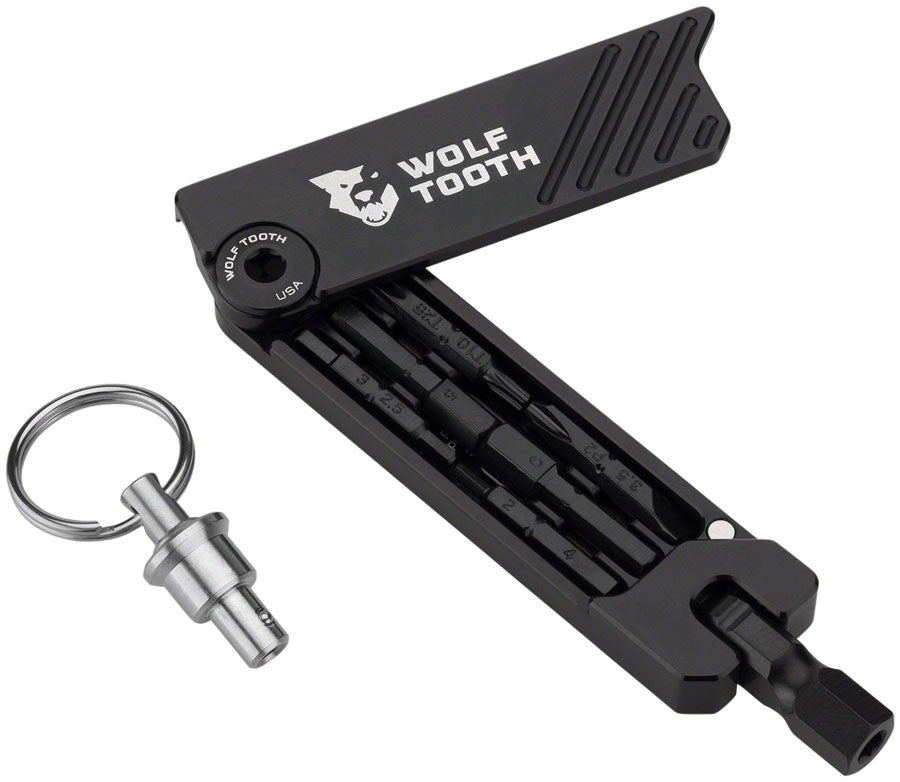 mihou　0709 Wolf Tooth 6-Bit Hex Wrench Multi-Tool with Keyring - Black Bike