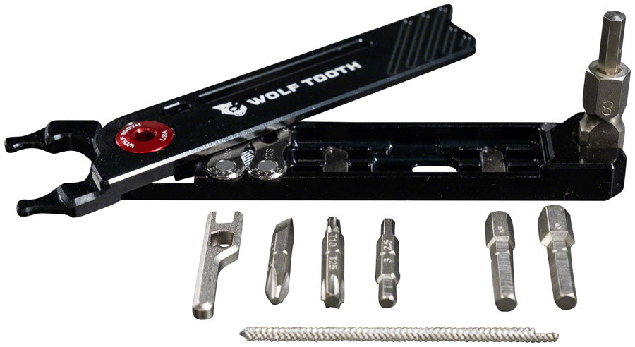 Wolf Tooth 8-Bit Pliers, Red Bolt MPN: 8-BIT-BLK-RED UPC: 810006804560 Bike Multi-Tool 8-Bit System