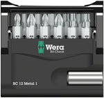 Wera Bit-Check 12 Metal 1 Bit Holder and Bit Set - 1/4" Drive - Ratchets & Bits - Bit-Check 12 Metal Bit 1 Bit Holder & Bit Set