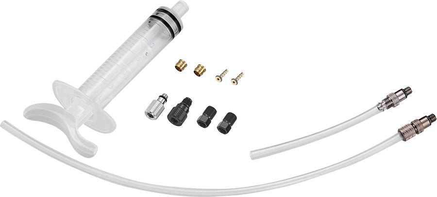 Tektro Basic Bleed Kit - Includes Syringe, Plastic Tubing, Hose Retainer, Compression Ferrules,  Brass Inserts, and MPN: ABOT000896 Bleed Kit Hydraulic Bleed Kit