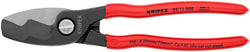 Knipex Cable Shears with Twin Cutting Edge - 8" MPN: 95 11 200 SBA UPC: 843221000332 Cable Cutter Cable Shears with Twin Cutting Edge