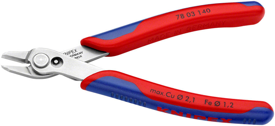 Knipex Electronics SuperKnip XL Cutter - 5 1/2" MPN: 78 03 140 SBA UPC: 843221022488 Plier Electronics Super Knips XL Flush Cutters
