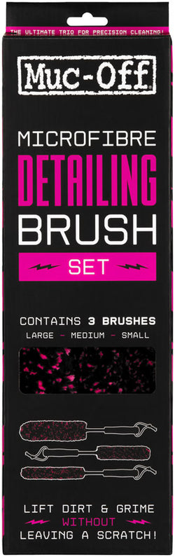 Muc-Off Microfibre Brush Kit - Set of 3 - Cleaning Tool - Microfibre Brush Kit