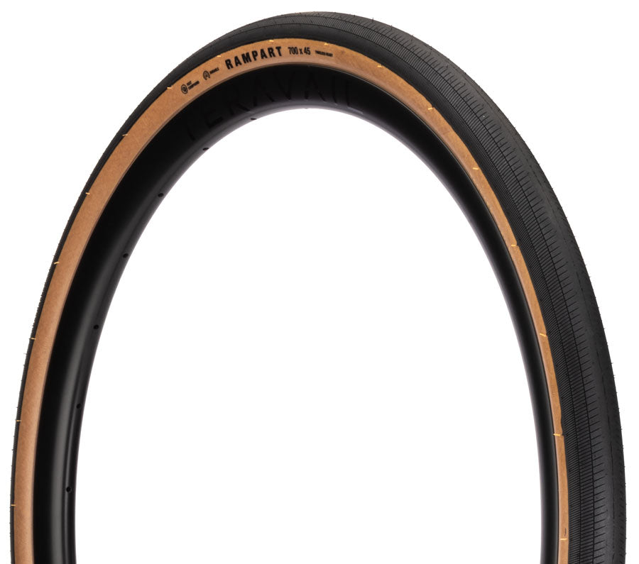 Teravail Rampart Tire - 700 x 45, Tubeless, Folding, Tan, Durable, Fast Compound