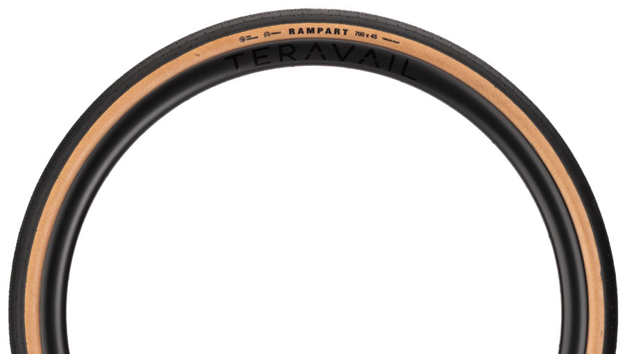Teravail Rampart Tire - 700 x 45, Tubeless, Folding, Tan, Durable, Fast Compound - Tires - Rampart Gen 2 Tire