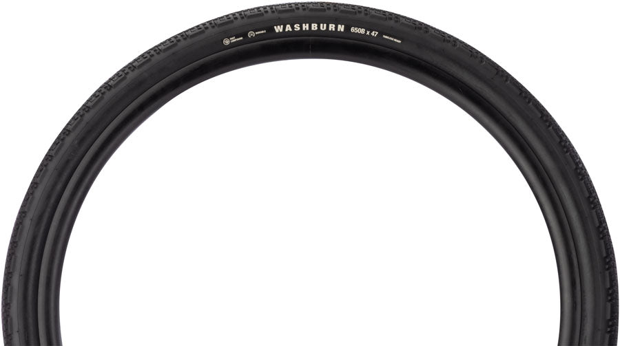 Teravail Washburn Tire - 650 x 47, Tubeless, Folding, Black, Durable, Fast Compound - Tires - Washburn Gen 2 Tire