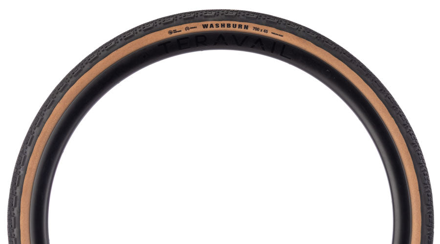 Teravail Washburn Tire - 700 x 45, Tubeless, Folding, Tan, Durable, Fast Compound - Tires - Washburn Gen 2 Tire
