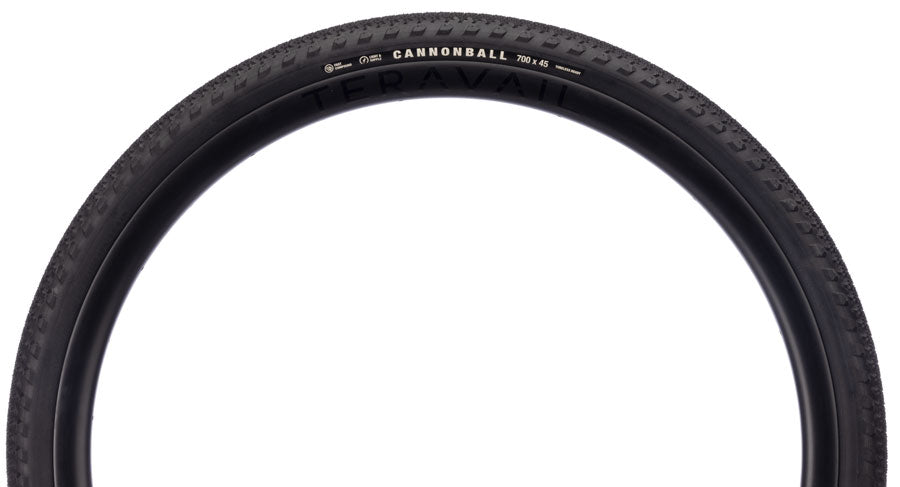 Teravail Cannonball Tire - 700 x 40, Tubeless, Folding, Black, Light and Supple, Fast Compound - Tires - Cannonball Gen 2 Tire
