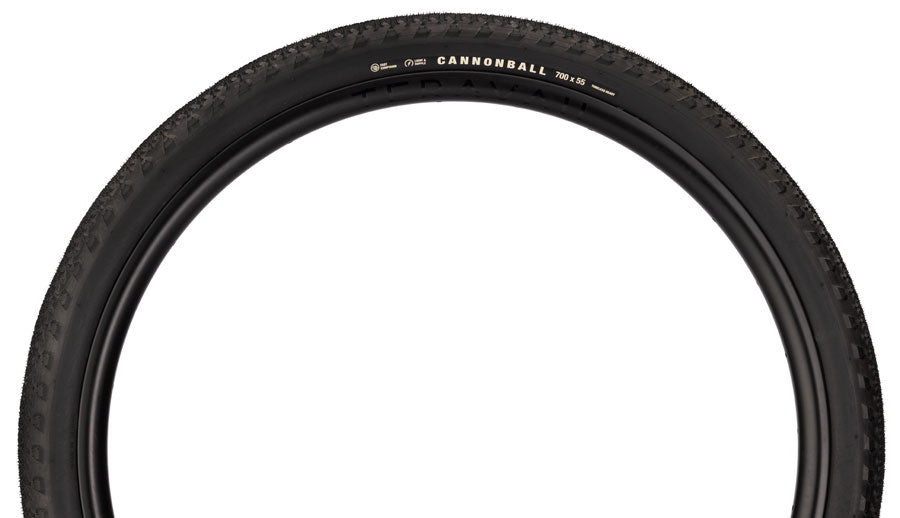Teravail Cannonball Tire - 700 x 55, Tubeless, Folding, Folding, Black, Light and Supple, Fast Compound - Tires - Cannonball Gen 2 Tire