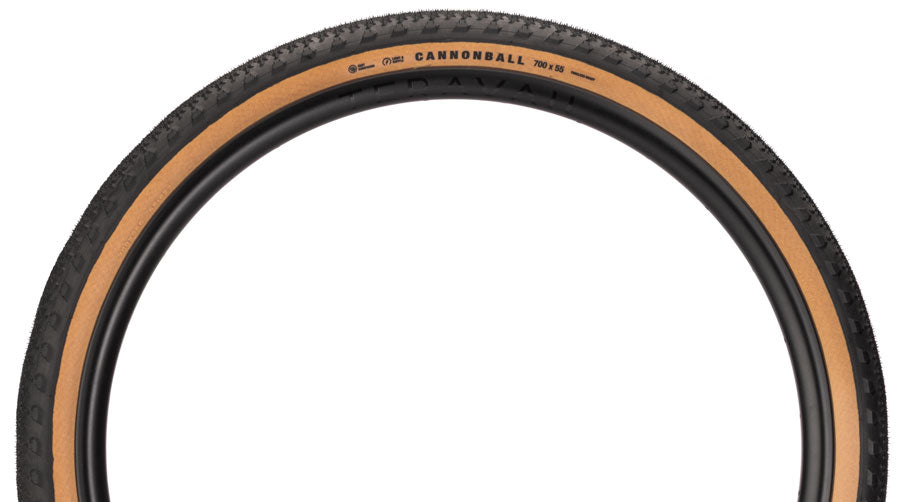 Teravail Cannonball Tire - 700 x 55, Tubeless, Folding, Tan, Durable, Fast Compound - Tires - Cannonball Gen 2 Tire