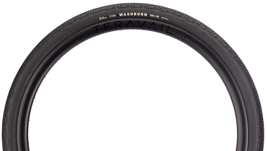 Teravail Washburn Tire - 700 x 50, Tubeless, Folding, Black, Durable, Fast Compound - Tires - Washburn Gen 2 Tire