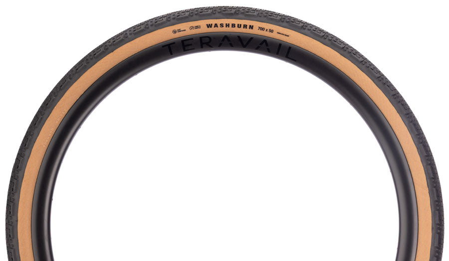 Teravail Washburn Tire - 700 x 50, Tubeless, Folding, Tan, Light and Supple, Fast Compound - Tires - Washburn Gen 2 Tire