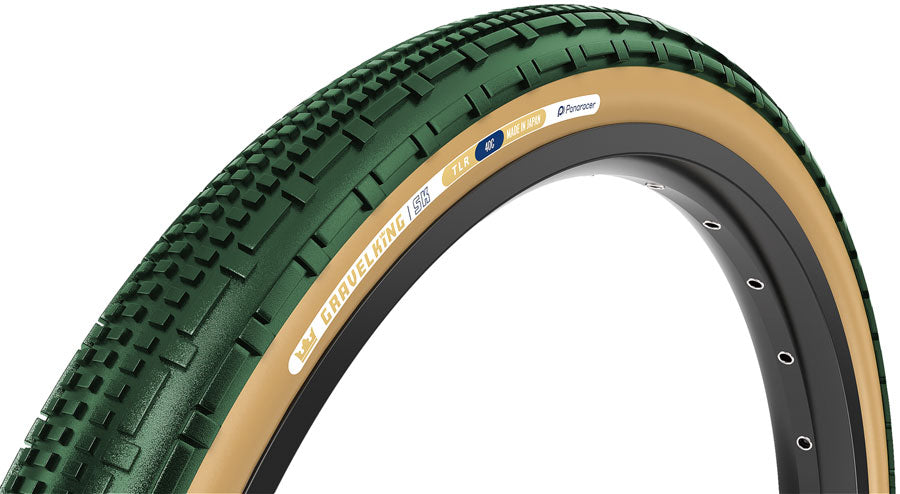 Panaracer GravelKing SK Tire - 700 x 45, Tubeless, Folding, British Racing Green/Brown