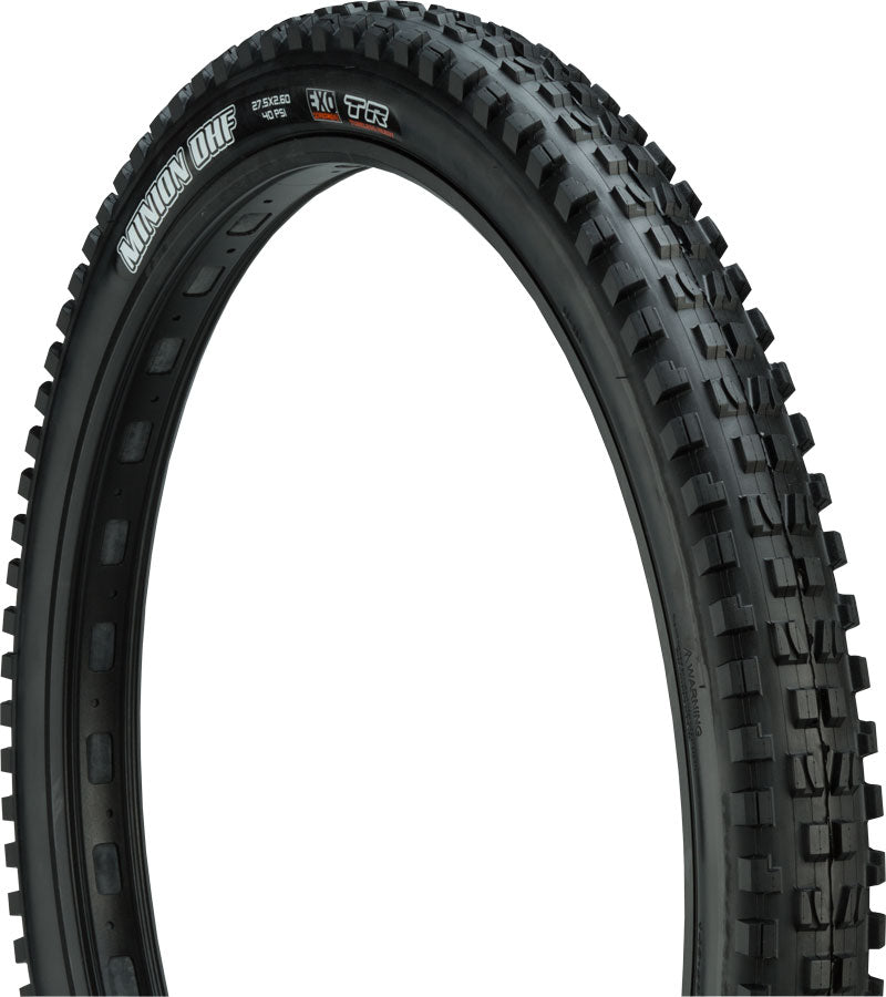 Maxxis Minion DHF Tire - 27.5 x 2.6, Tubeless, Folding, Black, Single Compound, EXO White Logo MPN: TB91146000 Tires Minion DHF Tire