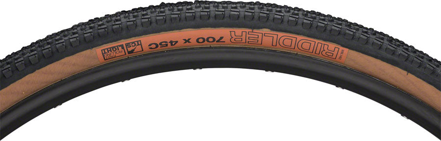 WTB Riddler 700c Tire - 700 x 45, TCS Tubeless, Folding, Black/Tan, Light, Fast Rolling MPN: W010-0695 UPC: 714401106956 Tires Riddler Tire