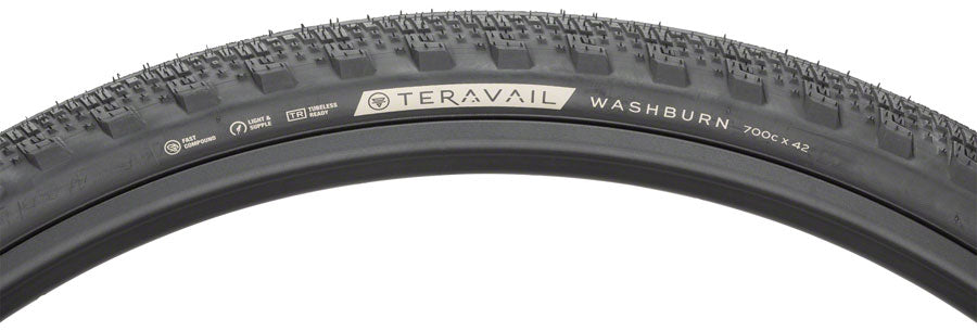 Teravail Washburn Tire - 700 x 42, Tubeless, Folding, Black, Light