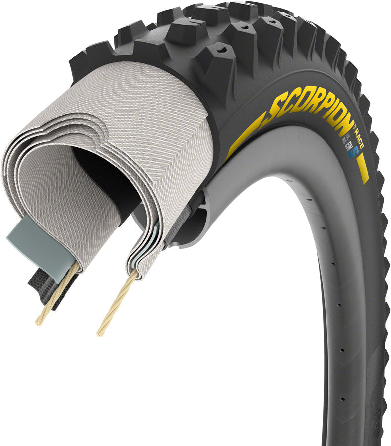 Pirelli Scorpion Race Enduro S Tire - 29 x 2.5, Tubeless, Folding, Yellow Label, DualWALL, SmartEVO DH - Tires - Scorpion Race Enduro S Tire