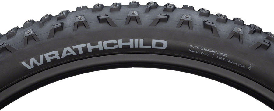 45NRTH Wrathchild Tire - 29 x 2.6, Tubeless, Folding, Black, 120 TPI, 252 XL Concave Carbide Aluminum Studs MPN: 11-000139 UPC: 708752296824 Tires Wrathchild Trail Tire