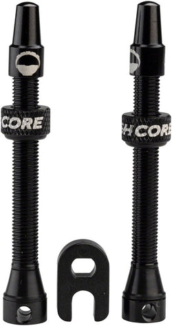 CushCore Tubeless Presta Valve Set - 55mm, Black - Tubeless Valves - Tubeless Presta Valve Set