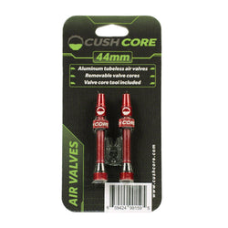 CushCore Tubeless Presta Valve Set - 44mm, Red - Tubeless Valves - Tubeless Presta Valve Set