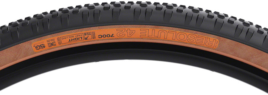 WTB Resolute Tire - 700 x 42, TCS Tubeless, Folding, Black/Tan, Light/Fast Rolling, Dual DNA, SG2 - Tires - Resolute Tire