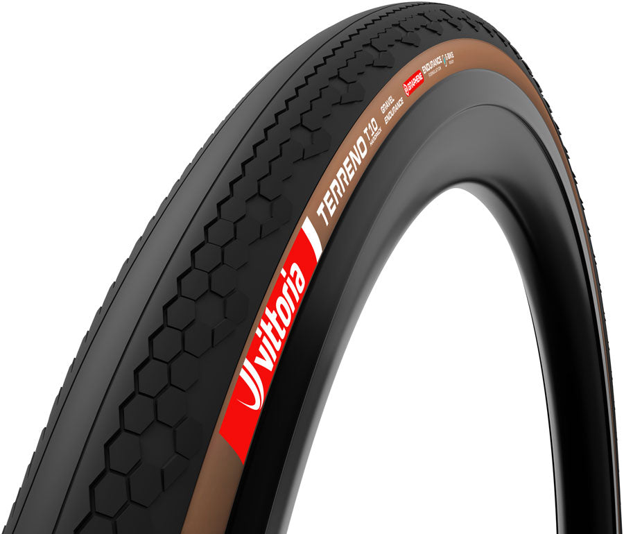 Vittoria Terreno T10 Hardpack Tire - 700 x 55, Tubeless, Folding, Black/Brown, Gravel Endurance, Graphene, G2.0, E-Bike MPN: 11A01178 Tires Terreno T10 Hardpack Gravel Endurance Tire