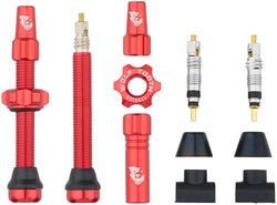 Wolf Tooth Tubeless Valve Stem Kit - 44 mm, Red MPN: TLV-KIT44-RED UPC: 812719026888 Tubeless Valves Tubeless Valve Stem Kit