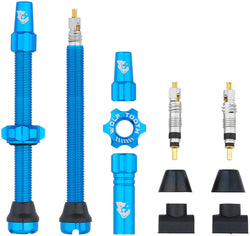 Wolf Tooth Tubeless Valve Stem Kit - 60 mm, Blue MPN: TLV-KIT60-BLU UPC: 812719028714 Tubeless Valves Tubeless Valve Stem Kit