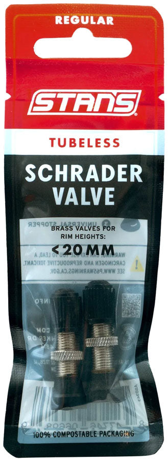 Stan's Tubeless Universal Valve Stems Brass, Regular, Schrader, Pair