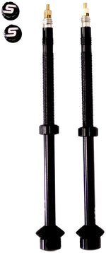 Stan's Tubeless Universal + Valve Stems -  Alloy, Deep, Pair, 85mm, Black MPN: AS0238 UPC: 847746065845 Tubeless Valves Tubeless Universal+ Valves