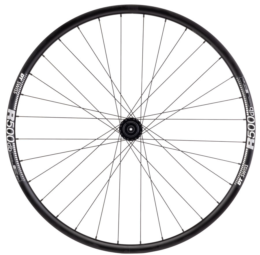 Quality Wheels SP Dynamo PL-8/DT R500 Front Wheel - 700, QR x 100mm, Center-Lock, Black, 32H - Front Wheel - SP Dynamo PL-8 / DT R500 Disc Front Wheel